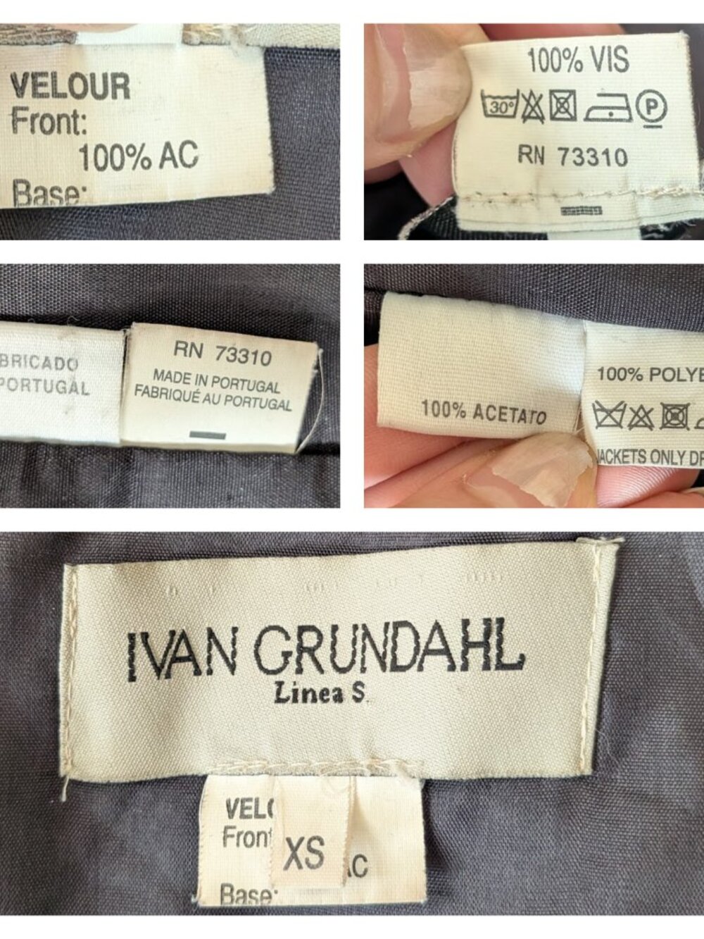 Ivan Grundahl Velvet Trim Duster Coat & Wide Leg Pants 2 Pc Suit Vintage - Picture 14 of 16